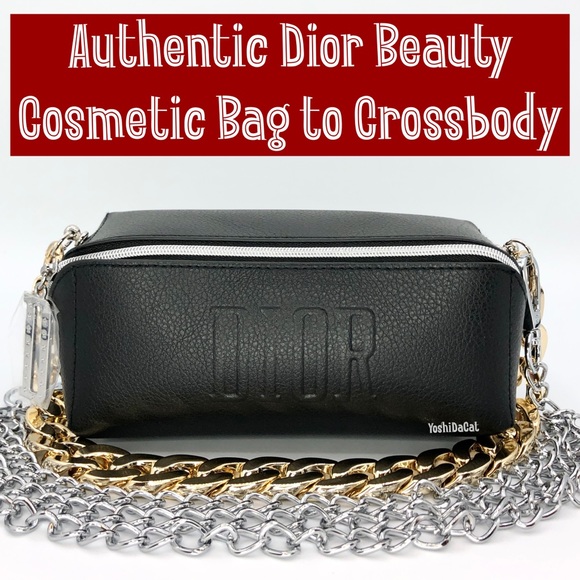 🆕 Dior Beauty Cosmetic Case to Crossbody Bag Purse, Black, New - Picture 1 of 12